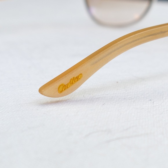 Vintage Cartier Trinity de‎ Cartier CT0089S Cat Eye Sunglasses Gold Silver Brown - Picture 12 of 14